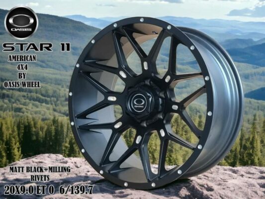 MATT BLACK+MILLING RIVETS 20X9.0 ET0 6/139.7