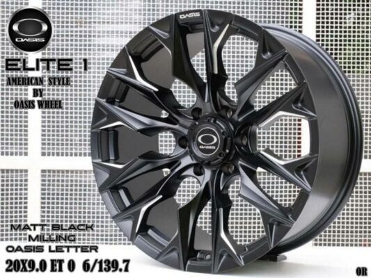 MATT BLACK MILLING OASIS LETTER 20X9.0 ET0 6/139.7