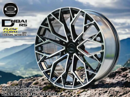 GLOSS BLACK MACHINE FACE 20X9.0 ET+15 6/139.7