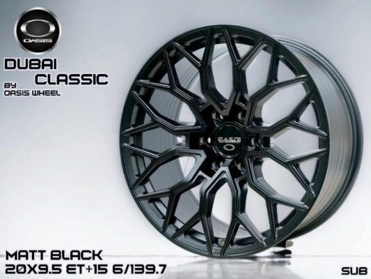 MATT BLACK 20X9.5 ET +15 6/139.7