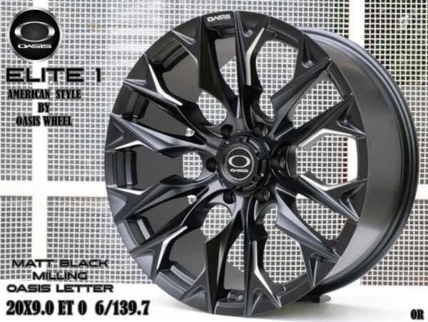 MATT BLACK MILLING OASIS LETTER 20X9.0 ET0 6/139.7