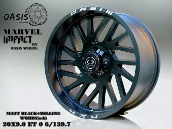 MATT BLACK+MILLING WORD(mb) 20X9.0 ET 0 6/139.7