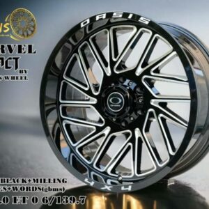 GLOSS BLACK+MILLING SPOKES+WORD(gbms) 20x9.0 et0 6/139.7