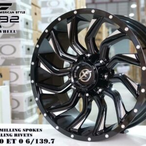 BLACK MILLING SPOKES MILLING RIVETS 20X9.0 ET0 6/139.7