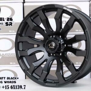 SEMI MATT BLACK+MILLING WORDS 20X9.0 ET+15 6/139.7