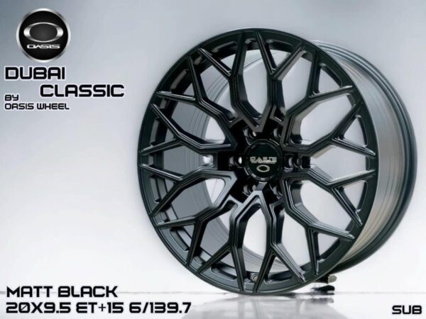 MATT BLACK 20X9.5 ET +15 6/139.7